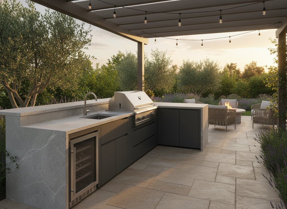 Sintered porcelain · outdoor kitchen