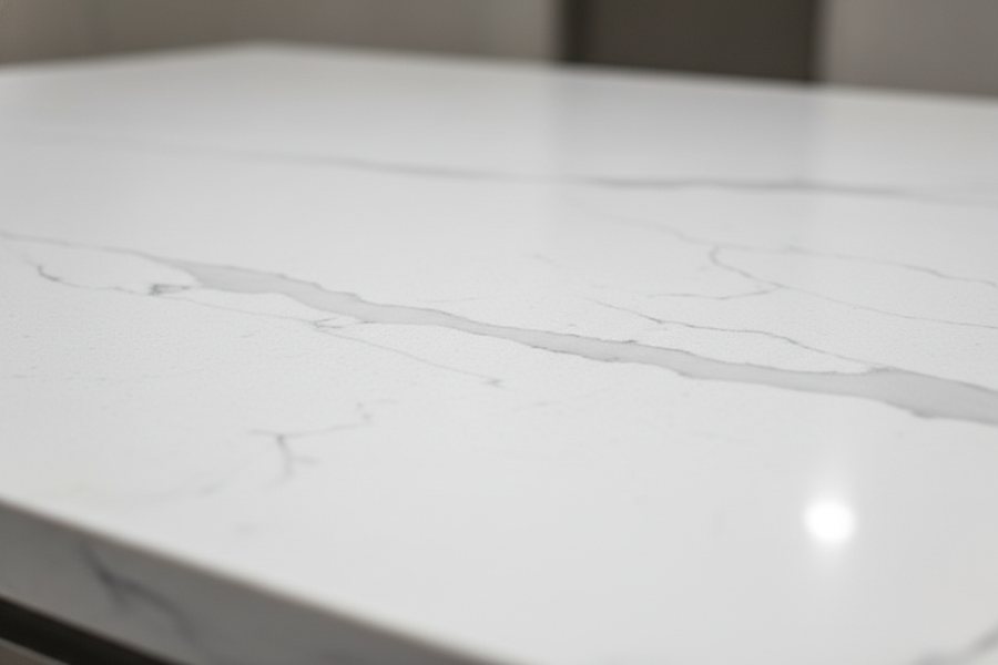 Quartz countertop surface, close up.